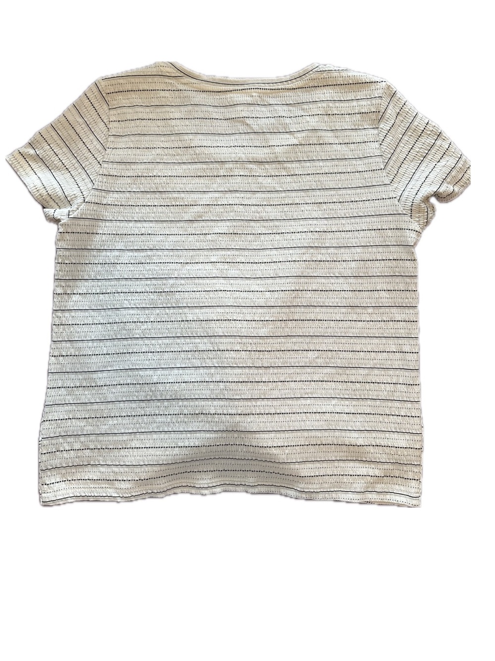Women’s Cream Striped Twist-Hem Short Sleeve Tee - Picture 2 of 3